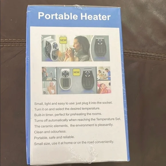 Compact Wall-Mounted Electric Heater - Black and White - Picture 10 of 11